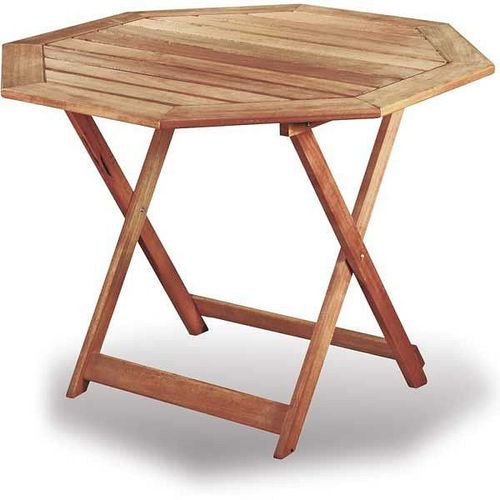 Mesa Plegable Octagonal Eucalipto Beige Ecomadera