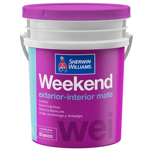 Látex Exterior Interior Mate Weekend 20 L Sherwin Williams