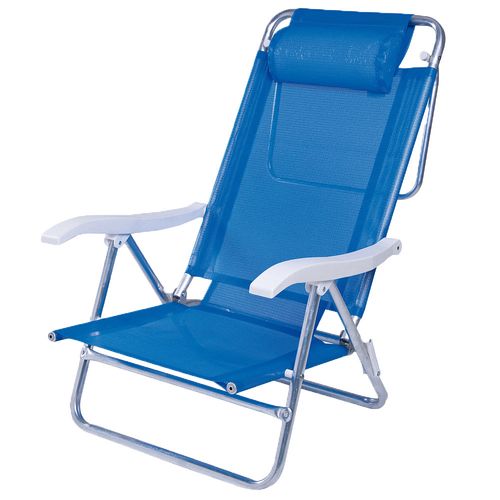 Silla Caño Con Almohadilla Azul Mor