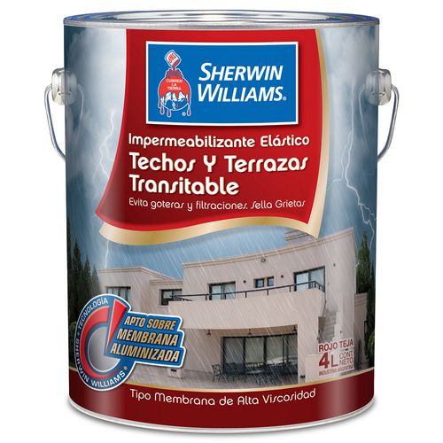 Impermeabilizante Techos/Terrazas Rojo 4Lts Sherwin Williams