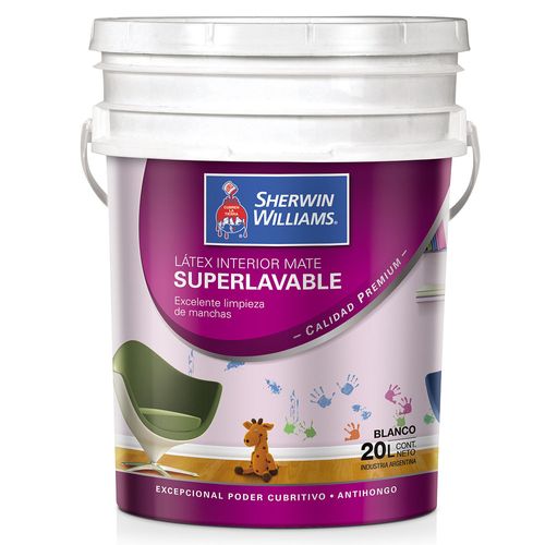 Látex Interior Mate Superlavable 20 L Sherwin Williams