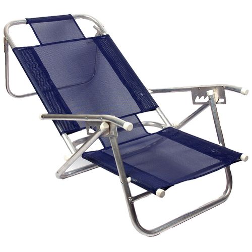 Reposera Cama Aluminio Y Cover 5 Posiciones Zaca Bajo Azul Tubogar
