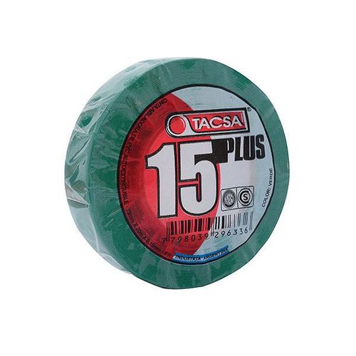 Cinta Aisladora Pvc 20 M Verde 15Plus Tacsa