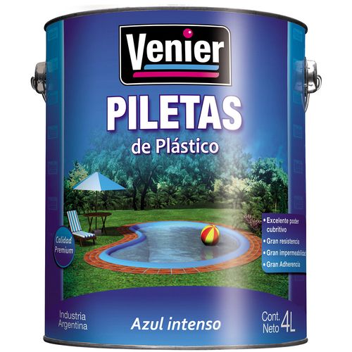 Pintura Para Piscinas De Plástico Azul 4 Lts Venier