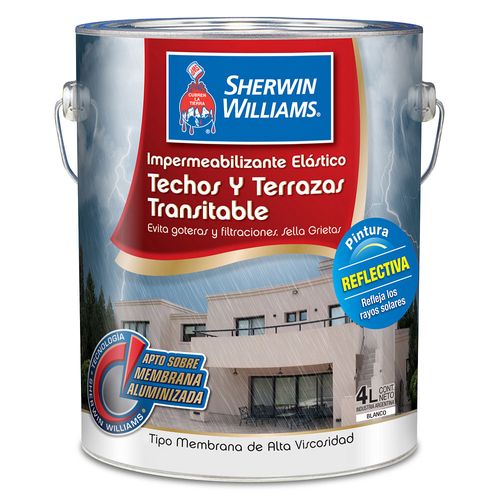 Impermeabilizante Techos/Terrazas Blanco 4Lts Sherwin Williams