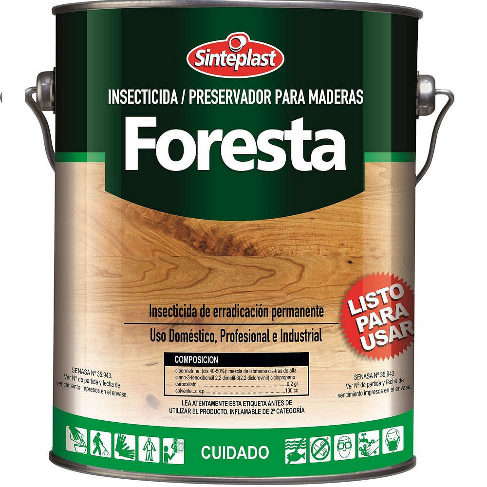 Insecticida Preservador Para Maderas Interior/Exterior Transparente 1 Lts Foresta Sinteplast