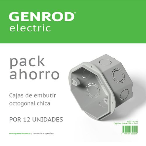 Caja De Embutir Octogonal Chica 12 Un Genrod