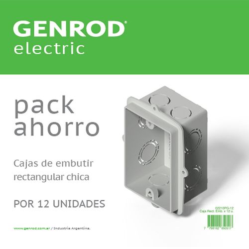 Caja De Embutir Rectangular 12 Un Genrod