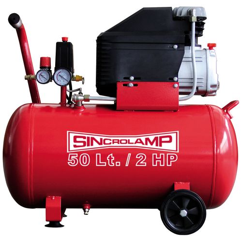 Compresor 2 Hp Rojo 50 Litros Sincrolamp
