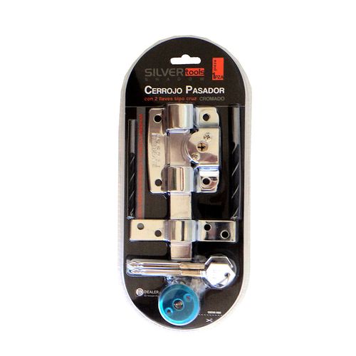 Cerrojo Pasador Con 2 Llaves Cruz Silver Shadow