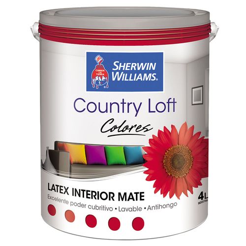 Látex Interior Color Country Loft Rojo 4 L Sherwin Williams