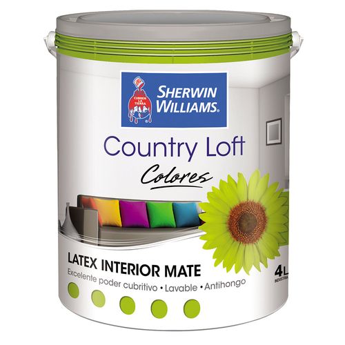 Látex Interior Color Verde 4 L Sherwin Williams Country Loft