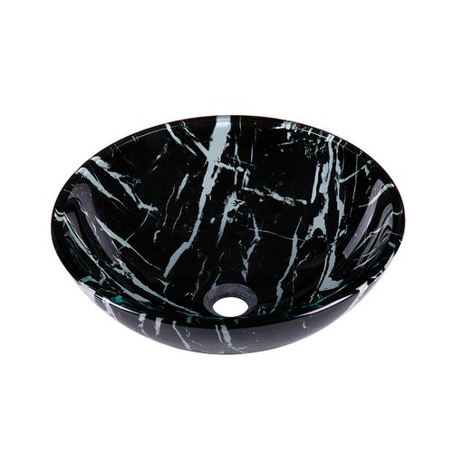 Lavamanos de Vidrio Negro 42X42X13 Cm Vessanti