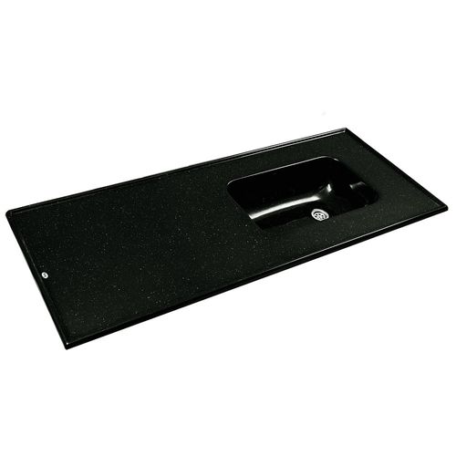 Mesada De Cocina Sin Zócalo 120X60 Cm Negro Durafort