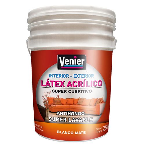 Látex Interior Acrilico Blanco 25 Kg Venier