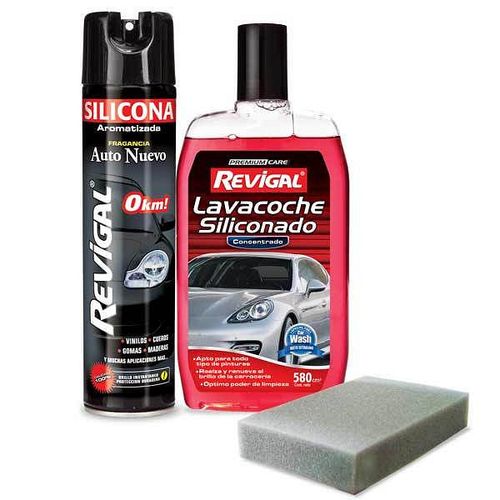 Kit M10 Silicona Aromatizada Aerosol 580Cc + Esponja Revigal