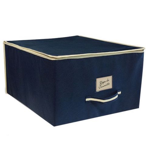 caja org. de tela c/tapa 40x50x25 azul