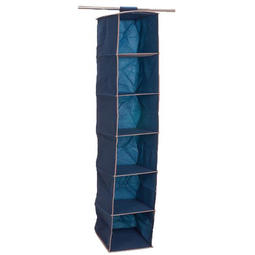 Organizador Colgante 6 Estantes Azul 25X27X122