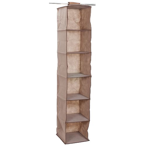 Organizador Colgante 6 Estantes 27x29x122cm Beige