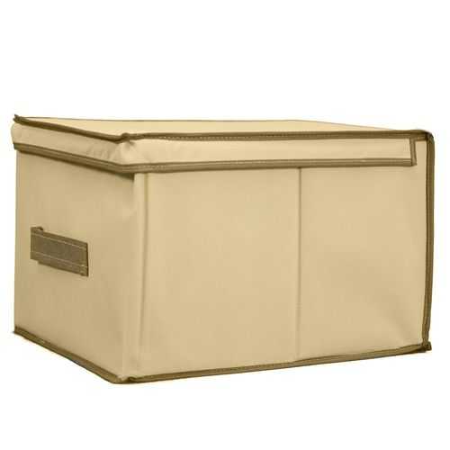 Caja Organizadora De Tela C/Tapa 30x40x25cm Beige