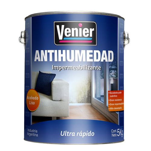 Recubrimiento Antihumedad Acabado Liso Blanco x5Kg Venier