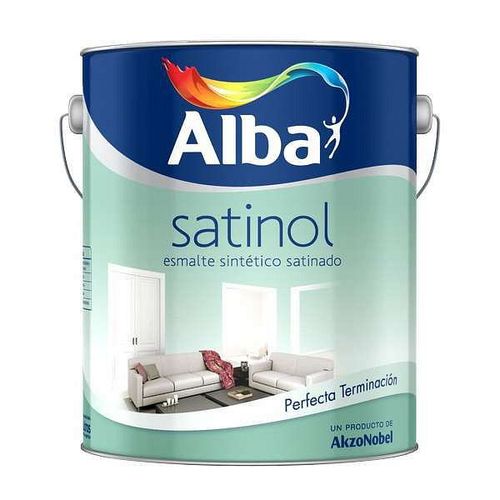 Esmalte Satin Satinol Negro 1Lts Alba