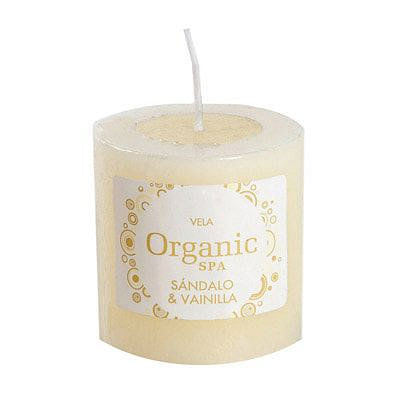 Vela Cilindrica Sandalo Vainilla 5,5X5,5 Organic Spa