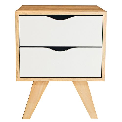 Mesa de Luz Escandinava 40x40x52 Cm Blanco Muebles Gacela