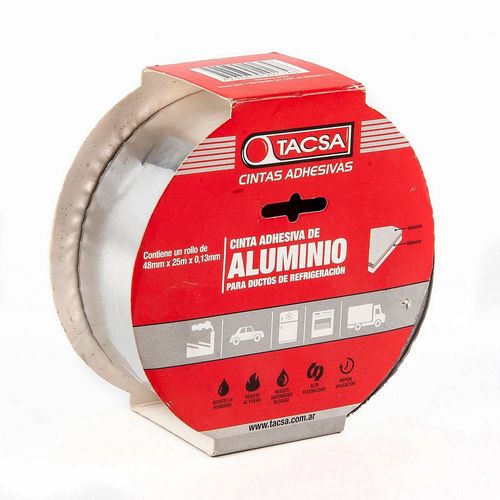 Cinta De Aluminio Aluminio 48Mmx25M TACSA