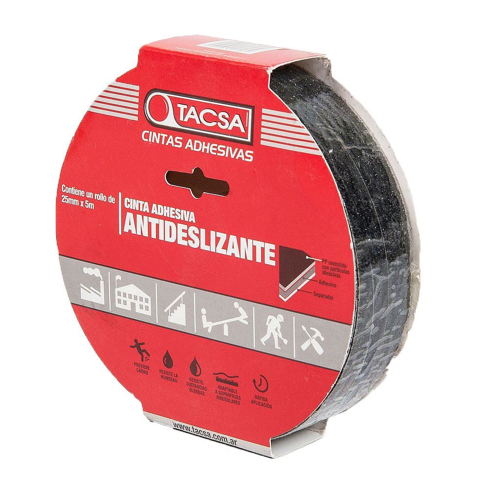 Cinta Antideslizante 25x500 Mm Negro Tacsa