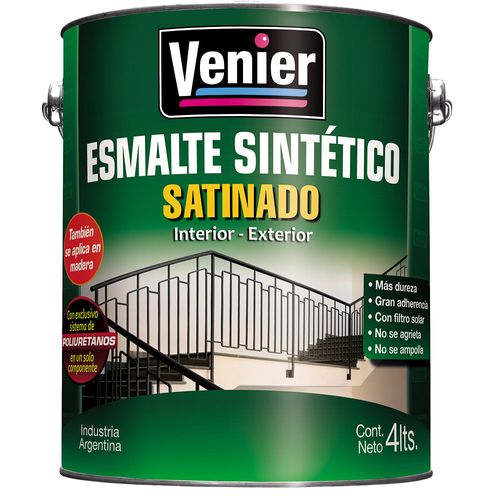 Esmalte Sintético 3P Interior/Exterior Blanco Satinado x4Lts Venier