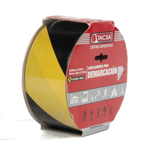 Cinta Demarcatoria Amarilla/Negra 50Mmx50M TACSA