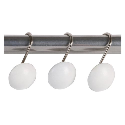 Set De Ganchos Para Cortina De Baño Blanco 12 Unidades Cotidiana