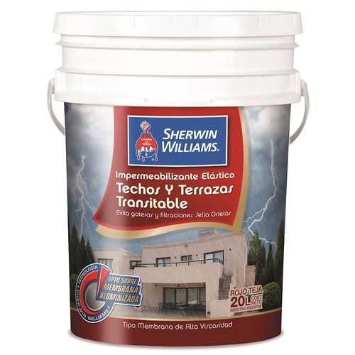 Impermeabilizante Para Techos Y Terrazas Rojo 10 Lts Sherwin Williams