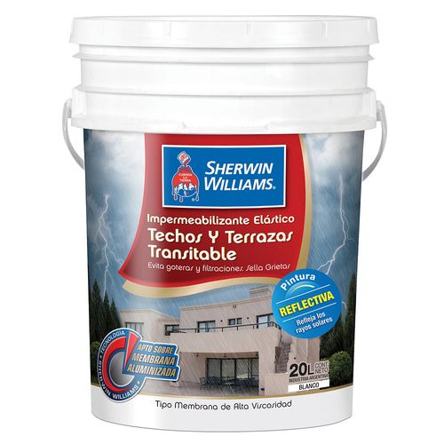 Impermeabi Para Techos Y Terrazas Blanco 10 Lts Sherwin Williams