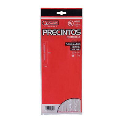 Precinto x100Unidades 250x4.6Mm Blanco TACSA