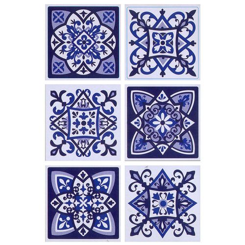 Vinilo Azulejos Autoadhesivos Azul 15 x 15Cm Muresco