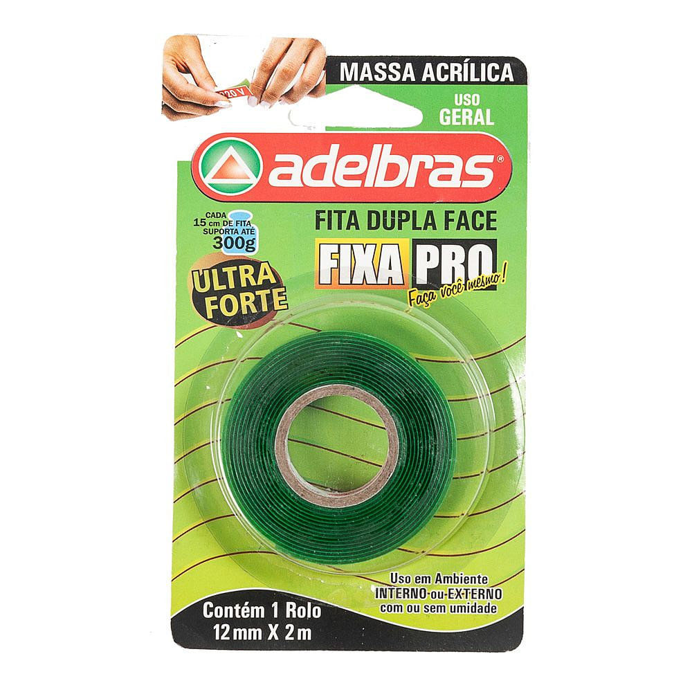 Cinta Doble Faz Acrílica 12 Mm X 2 Mts Verde Rotce