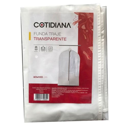 Funda traje transparente 60x100 cm Cotidiana