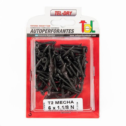 Tornillo T2 Autoperforante 6X1.1/8" N 100 Un Tel