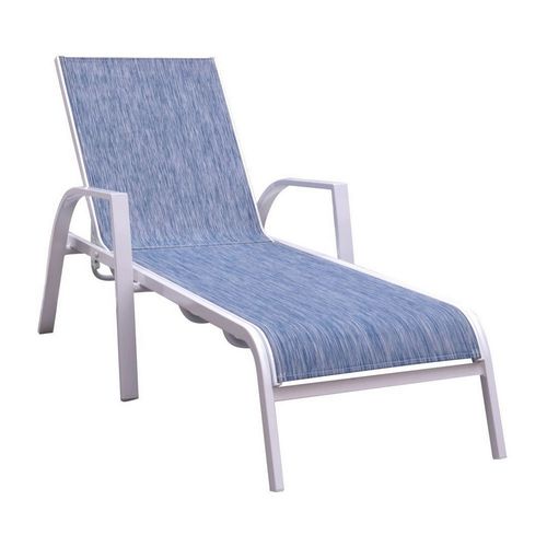 Reposera De Aluminio Textileno Milano Azul Outzen