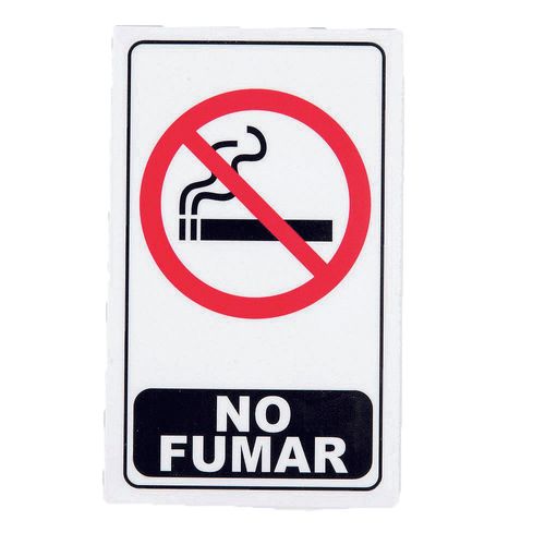 Cartel Señaletica No Fumar 15x25