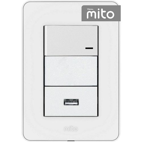 Linea Armada Mito Blanca 1 Interruptor + Toma Usb Jeluz