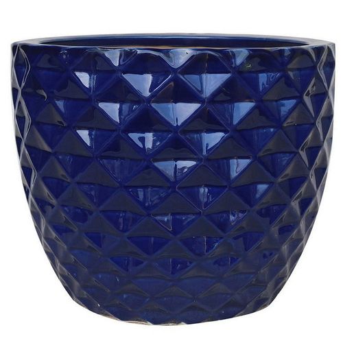 Maceta Cerámica Geo Azul M