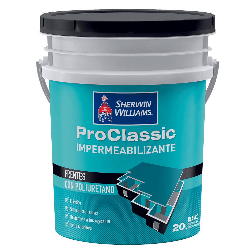 Membrana Impermeabilizante Frentes Blanco Mate 20 Lts Con Poliuretano ProClassic Sherwin Williams