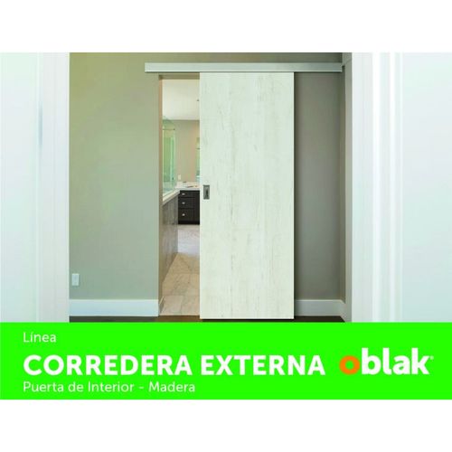 Puerta  Corrediza Colgante Nevada 90Cm Con Kit Herraje Oblak