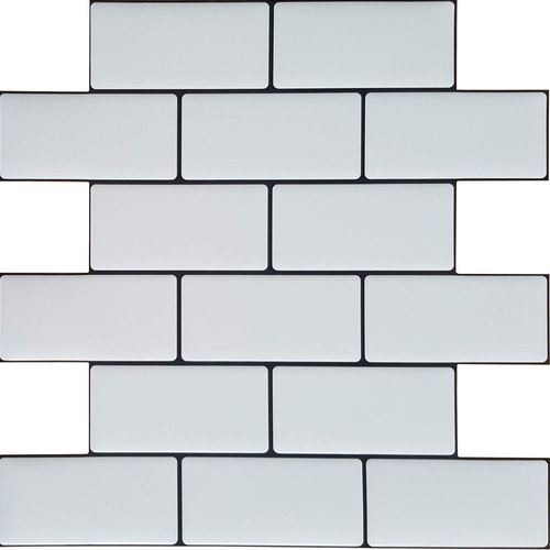 Vinilo Ceramico Subway Blanco Autoadhesivo 25,4 X 25,4Cm Muresco