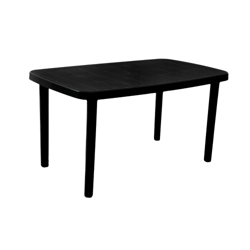Mesa Plástica Margarita Negro 135X80X75 Cm Voss 2000