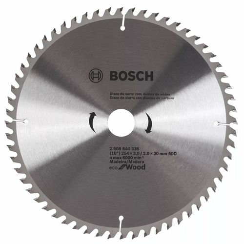 Disco de Sierra Circular Ecoline 254x30Mm 60 dientes Bosch