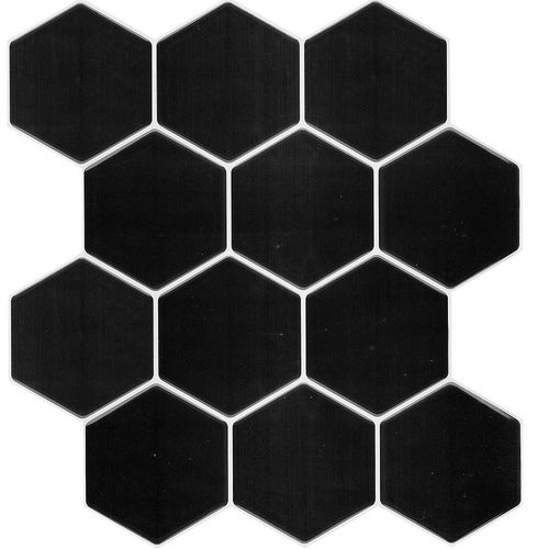 Wallsticker Ceramico Autoadhesivo Hexagono Negro 25,4 X 25,4Cm Muresco